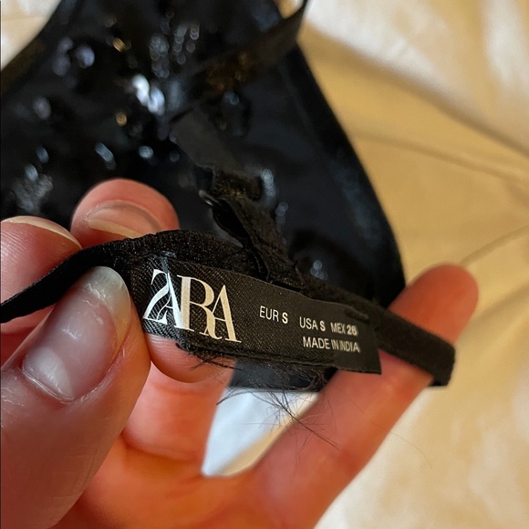 Zara Black Sequin Triangle Bralette - Women Intimates - Picture 4 of 4